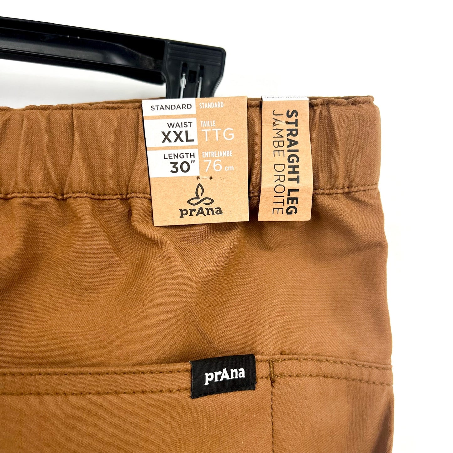 PRANA Men's Stretch Zio Top-Out Pants XXL Brown Sepia Straight Leg Hiking NWT