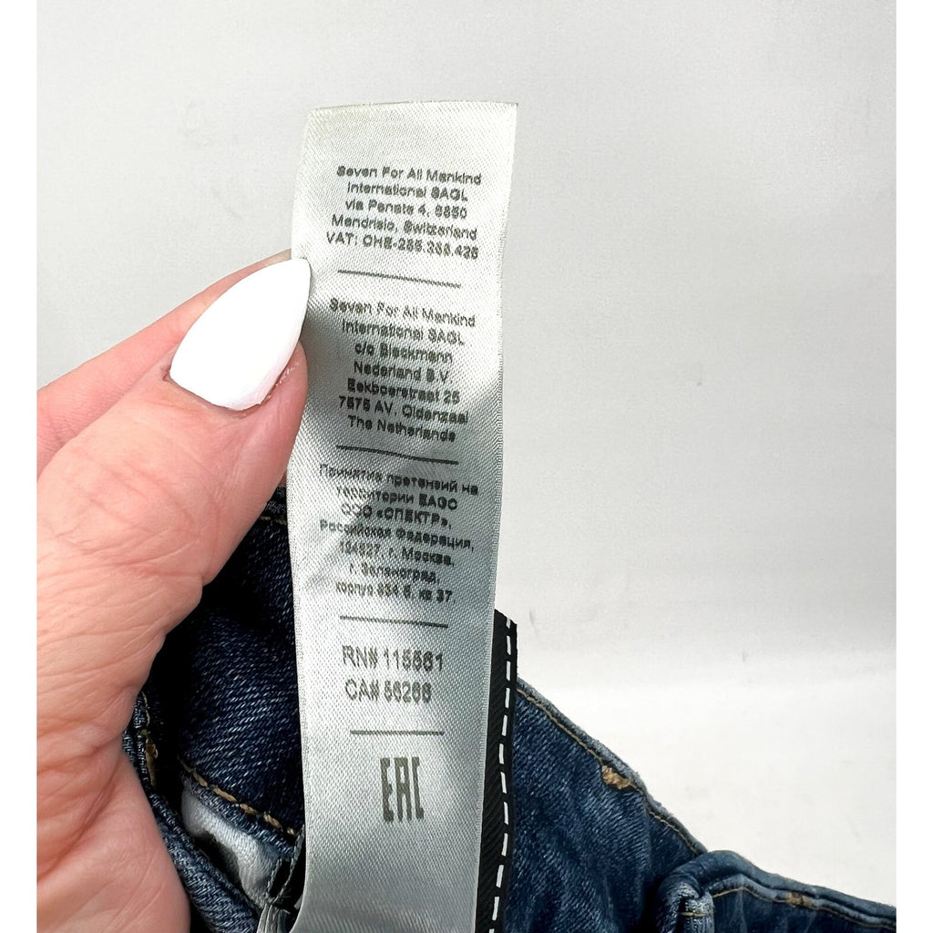 7 FOR ALL MANKIND Womens Kimmie Straight Slim Jeans Size 27 Blue Love Story NWT