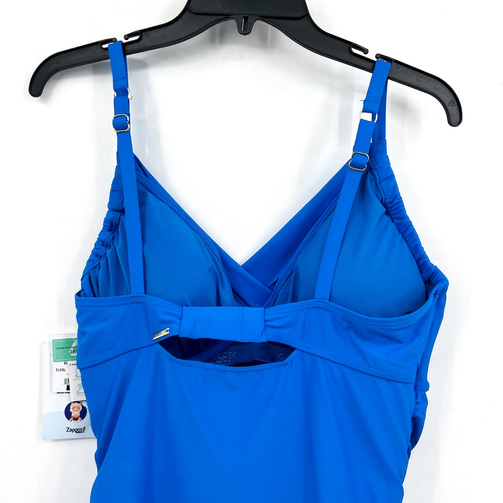 SUNSETS Women's Serena Tankini Top 38DD Electric Blue Cut Out Back Swim NWT