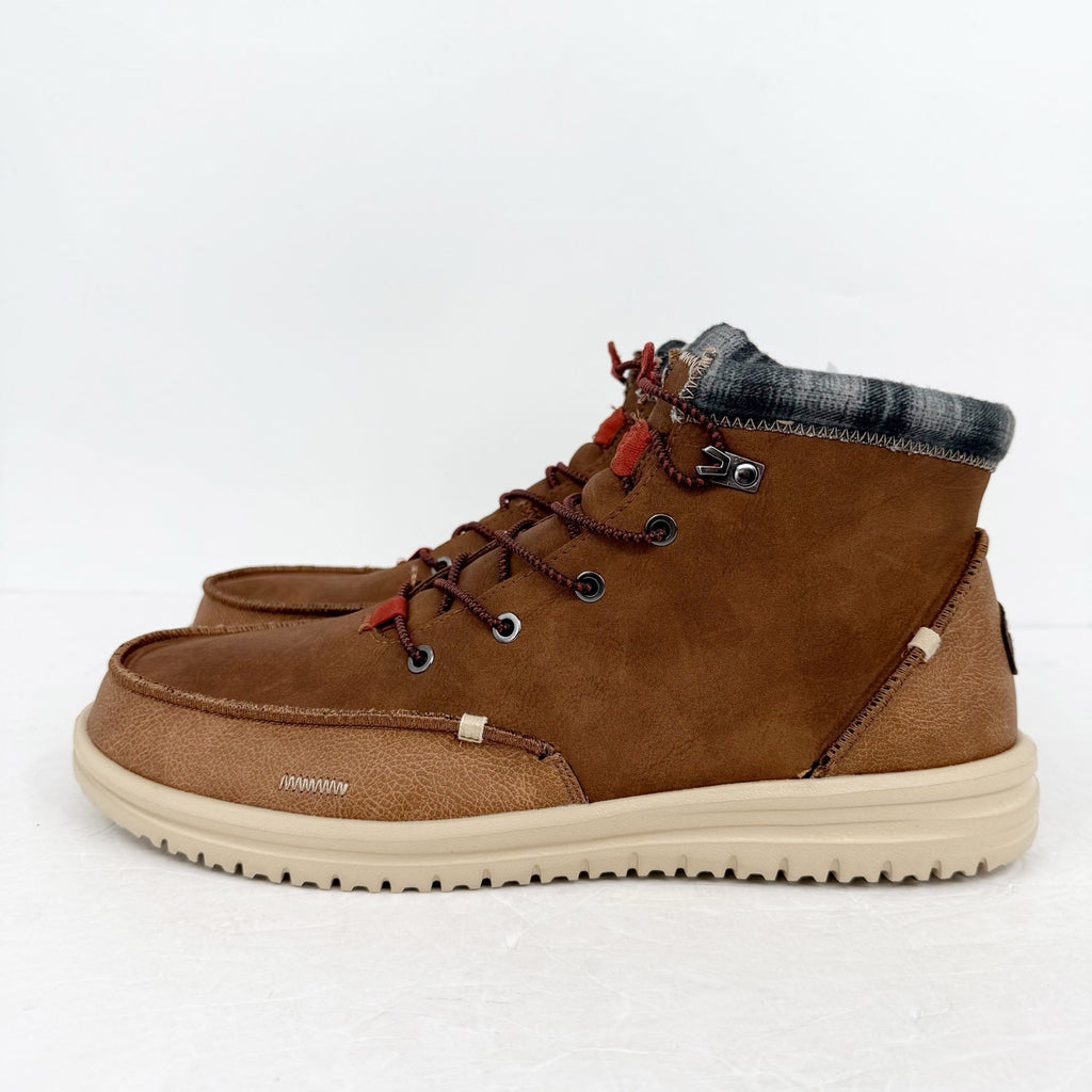 Hey Dude Mens Bradley Classic Ankle Boots US 15 EU 48 Brown Water Resistant NWOB