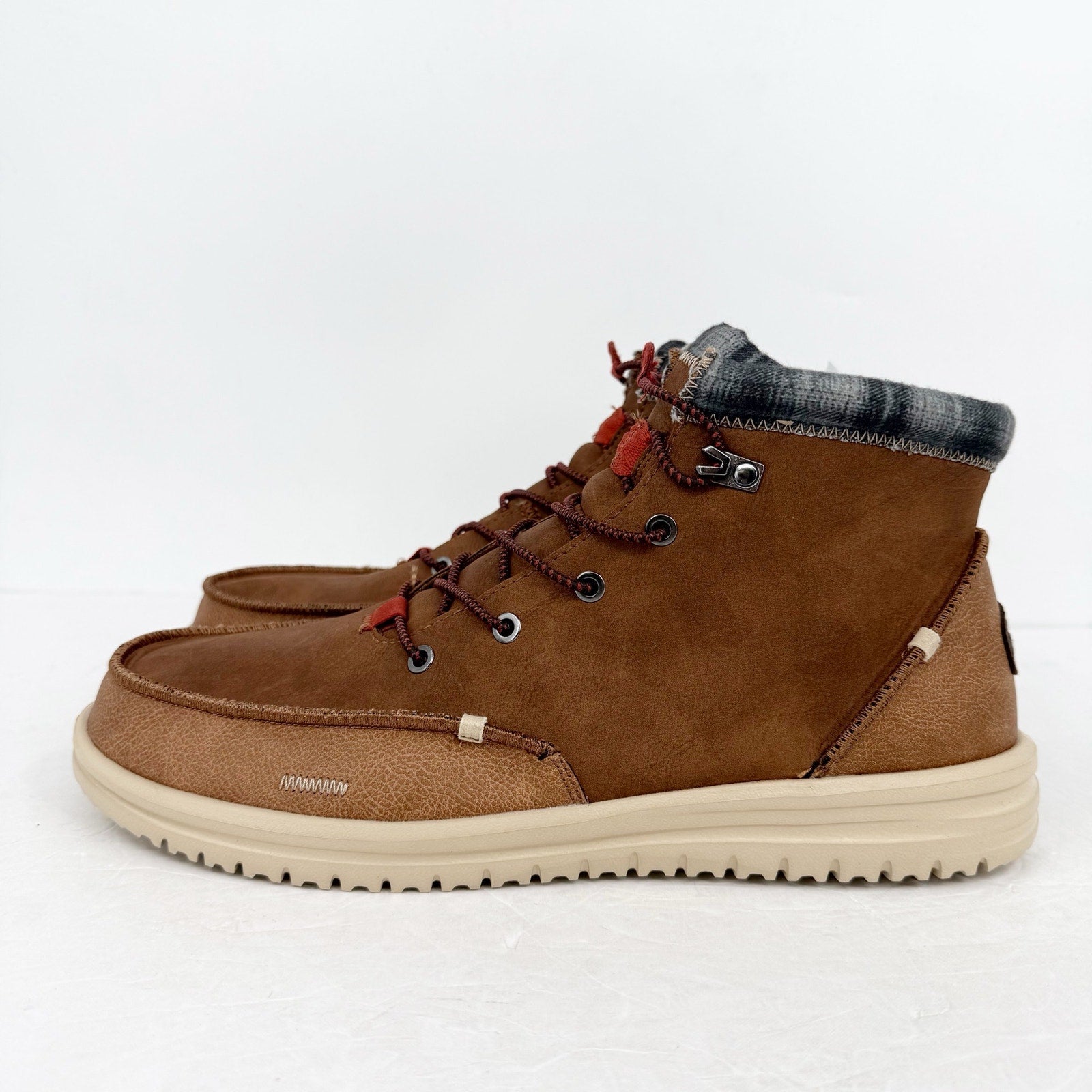 Hey Dude Mens Bradley Classic Ankle Boots US 15 EU 48 Brown Water Resistant NWOB