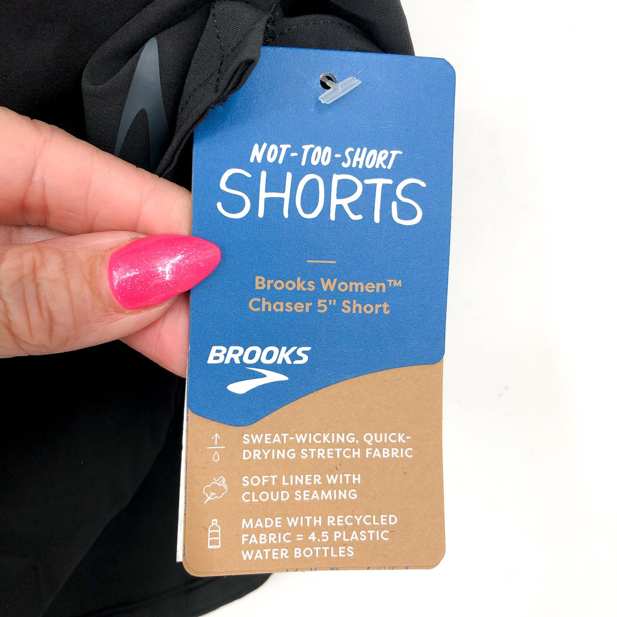 BROOKS Women's Chaser 5" Running Short Medium Black Athletic Lightweight NWT