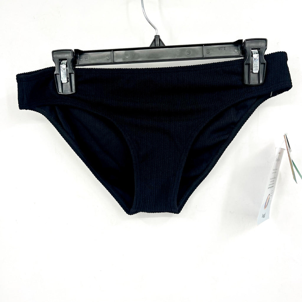 SUNSETS X Pacifica Women's Penny Hipster Bikini Bottom Large Black Rib NWT
