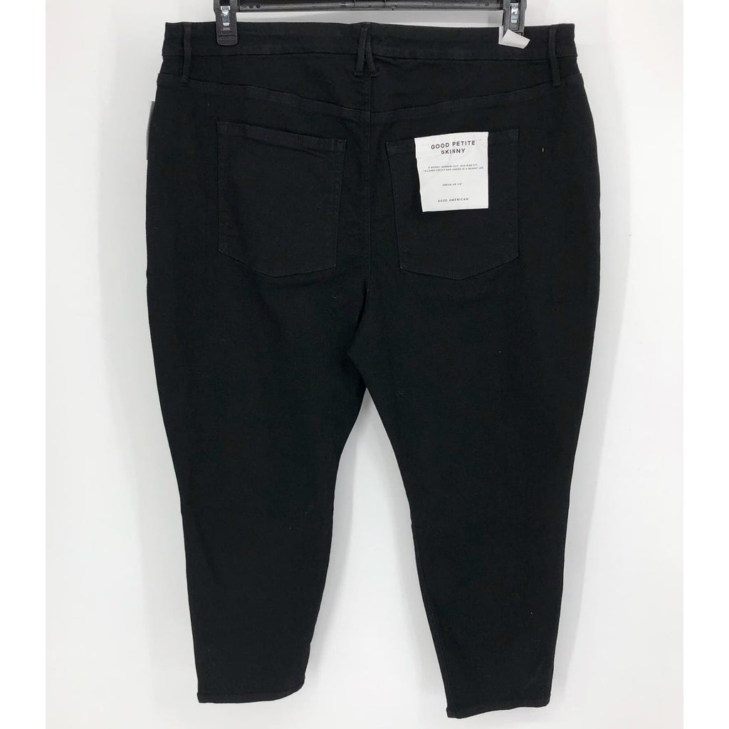 GOOD AMERICAN Always Fits Good Skinny Jeans 28-32 PETITE Black Mid Rise NWT