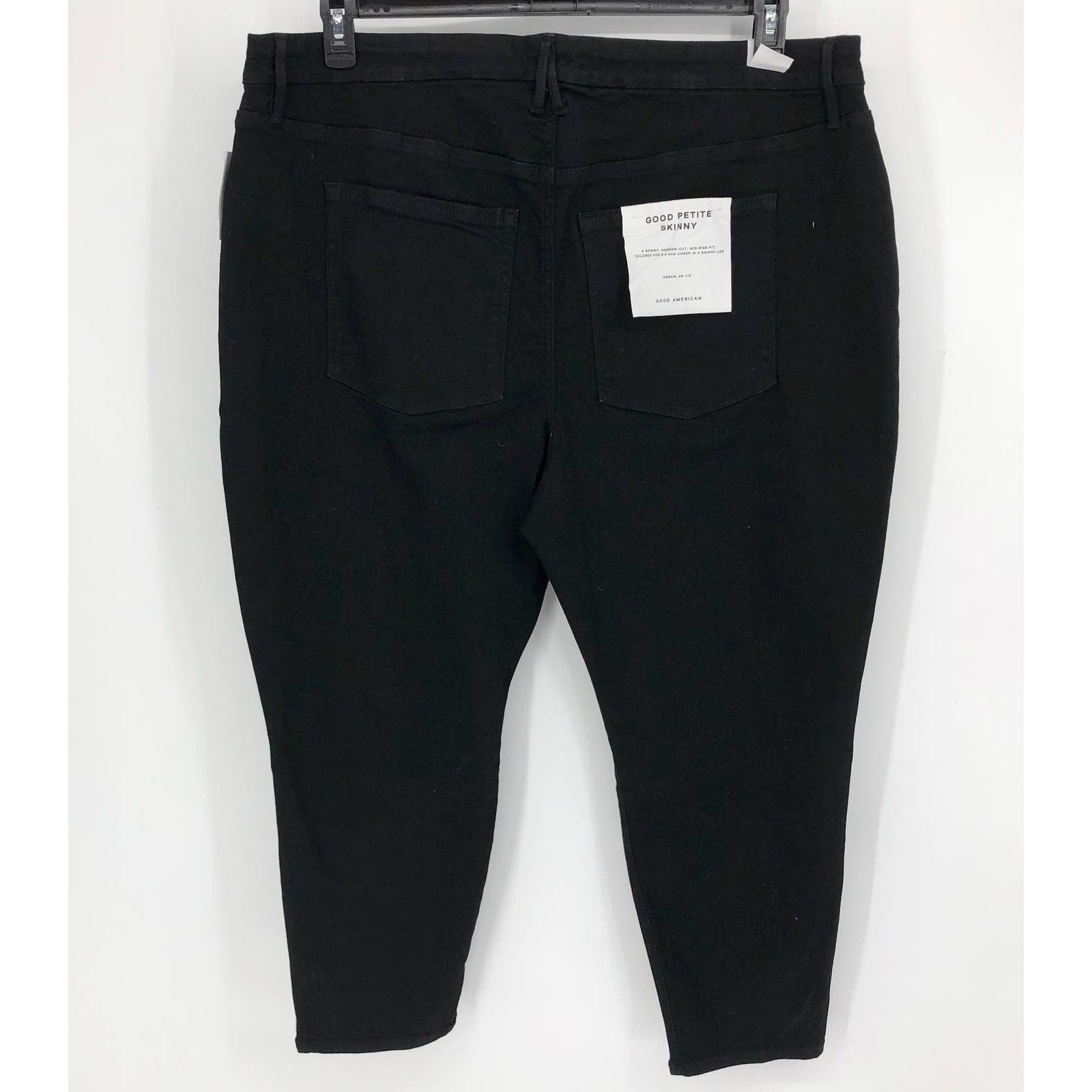 GOOD AMERICAN Always Fits Good Skinny Jeans 28-32 PETITE Black Mid Rise NWT