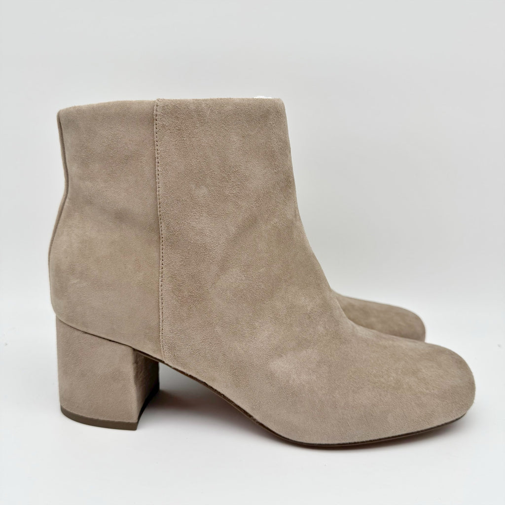 Vionic Womens Sibley Ankle Booties Size 9 M EU 40 Beige Suede Boots NIB