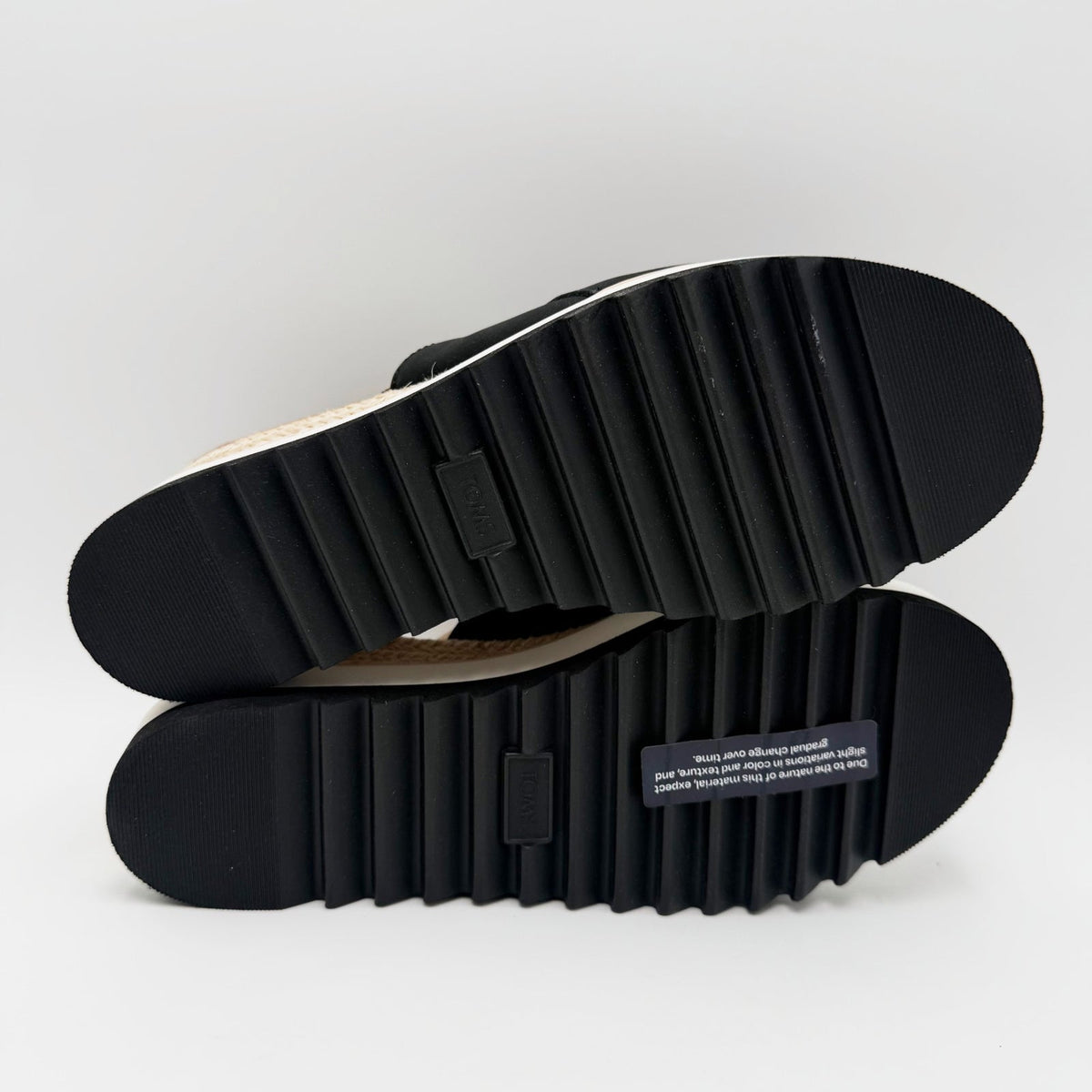 TOMS Womens Diana Mule Platform Wedge Sandals Size 7.5 EU 38 Black Leather NIB