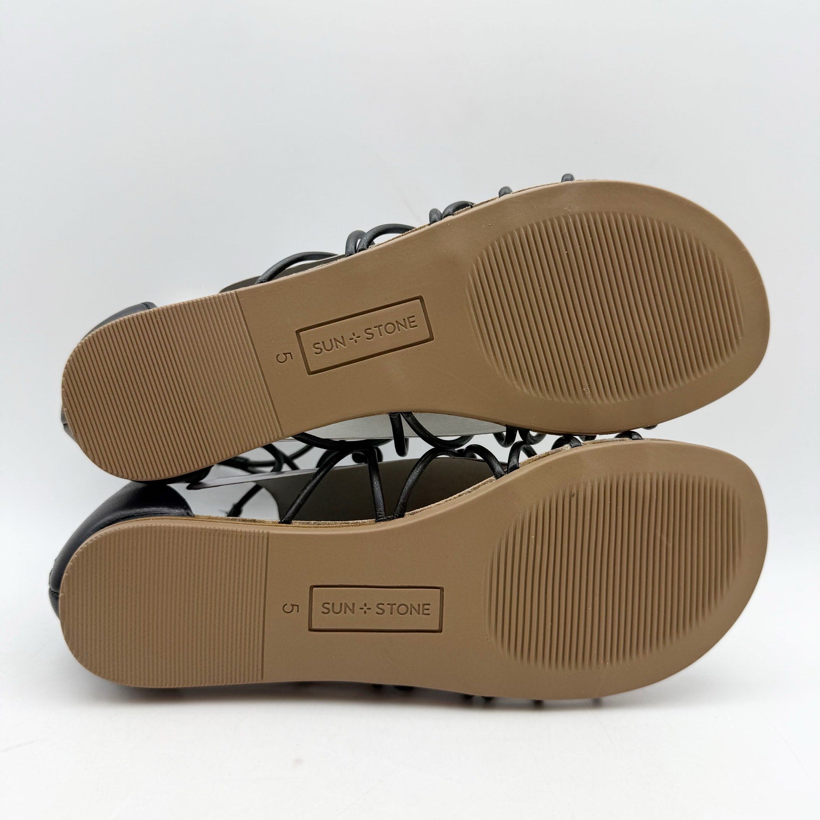 Sun + Stone Womens Okenaa Strappy Gladiator Sandals US 5 M Black NIB