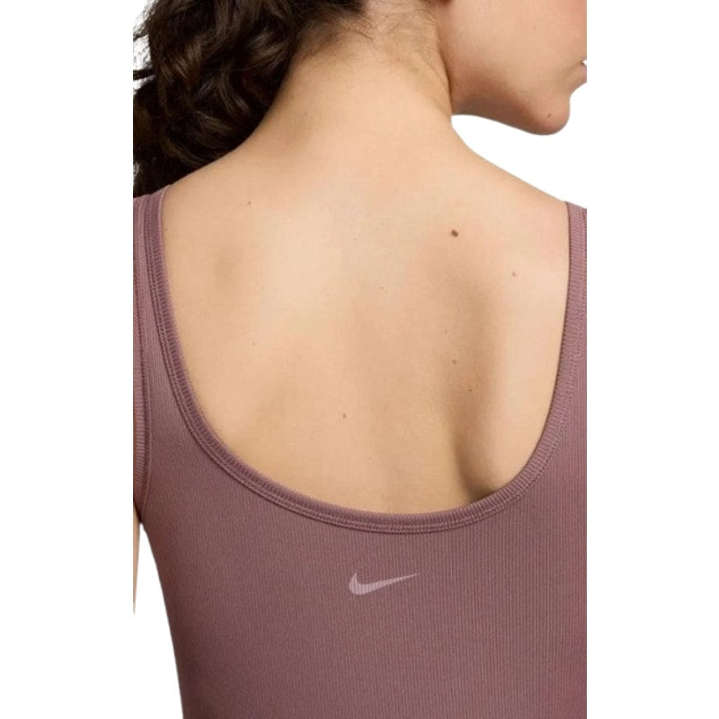 NIKE Women's One Dri-fit Scoop Neck Tank Dress XL Pink Mauve Stretch NWOT