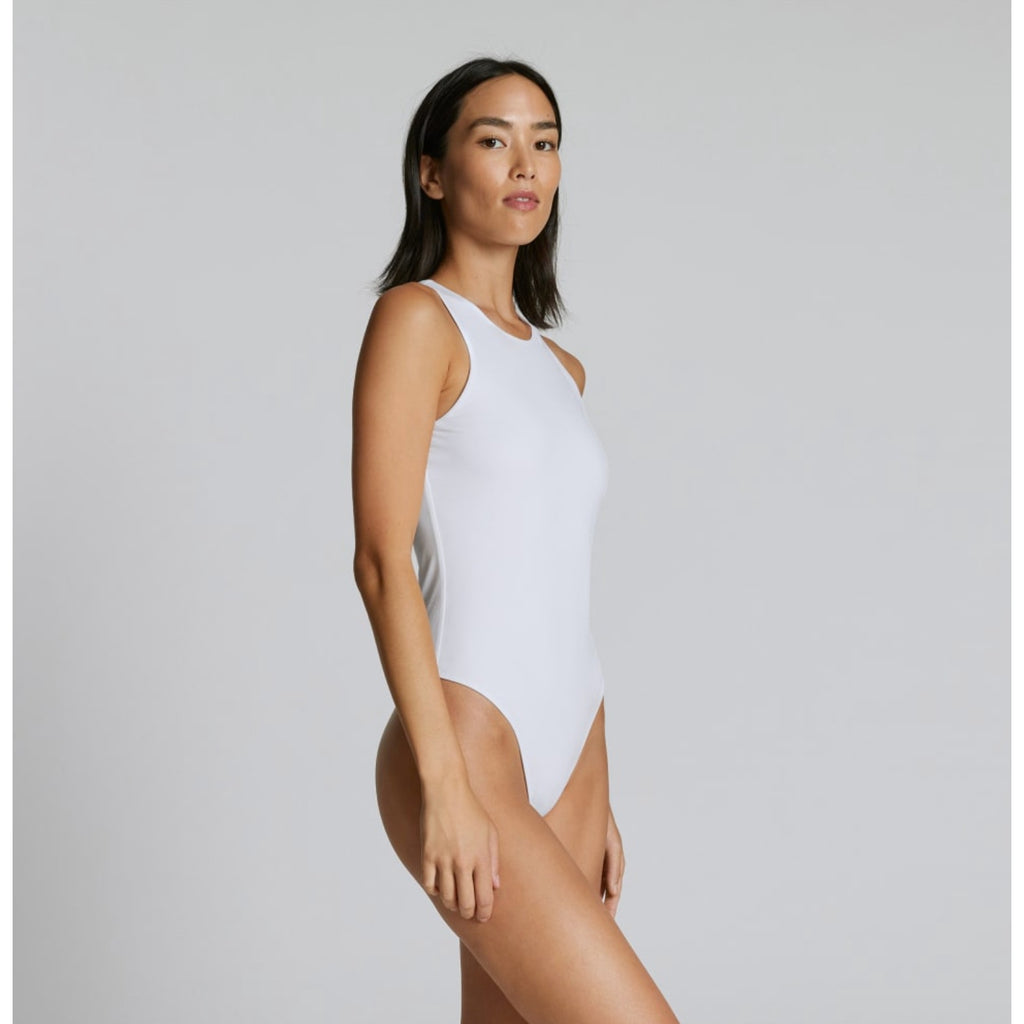 EVERLANE Women's The Cutaway Tank Bodysuit Small White Sleeveless NWT