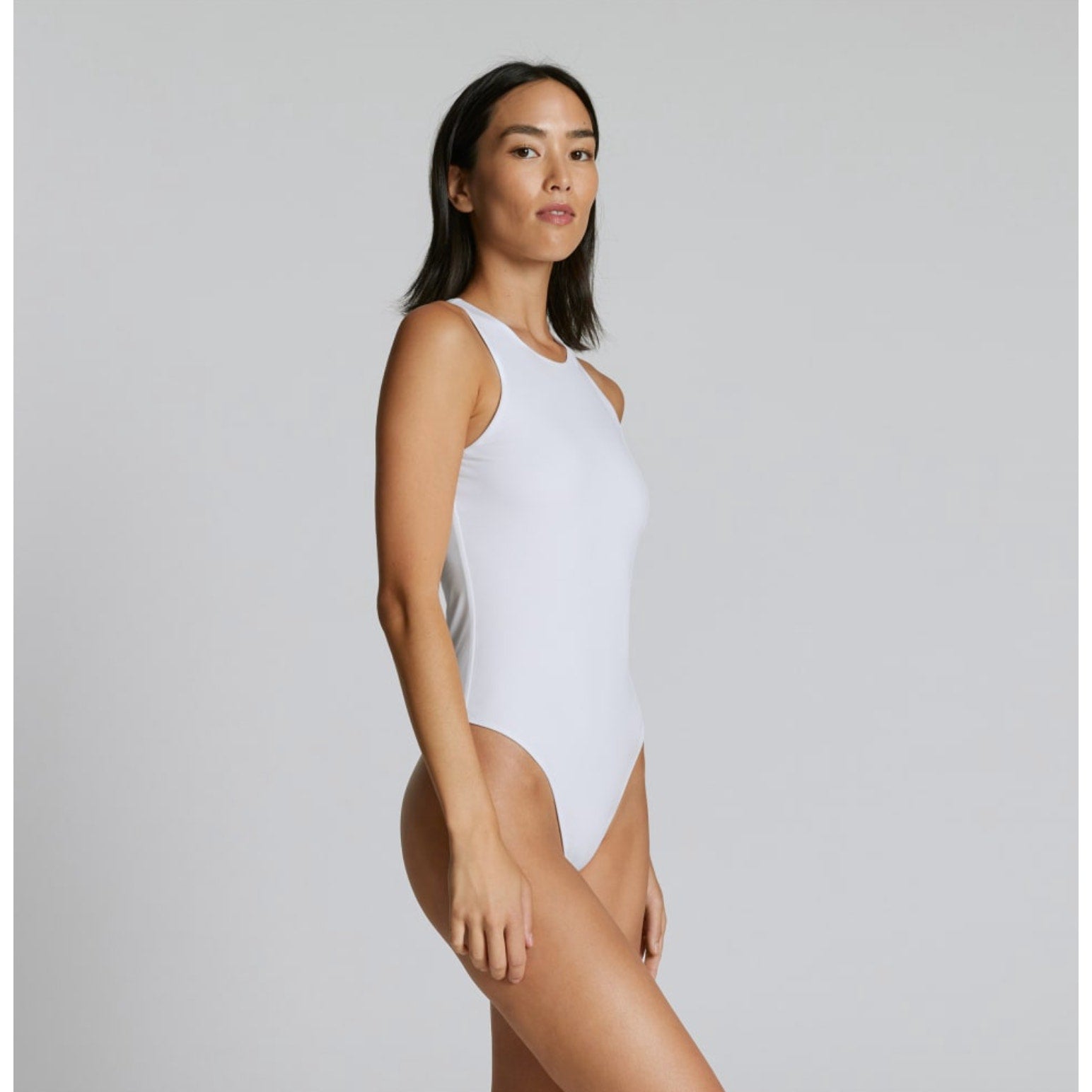 EVERLANE Women's The Cutaway Tank Bodysuit Small White Sleeveless NWT