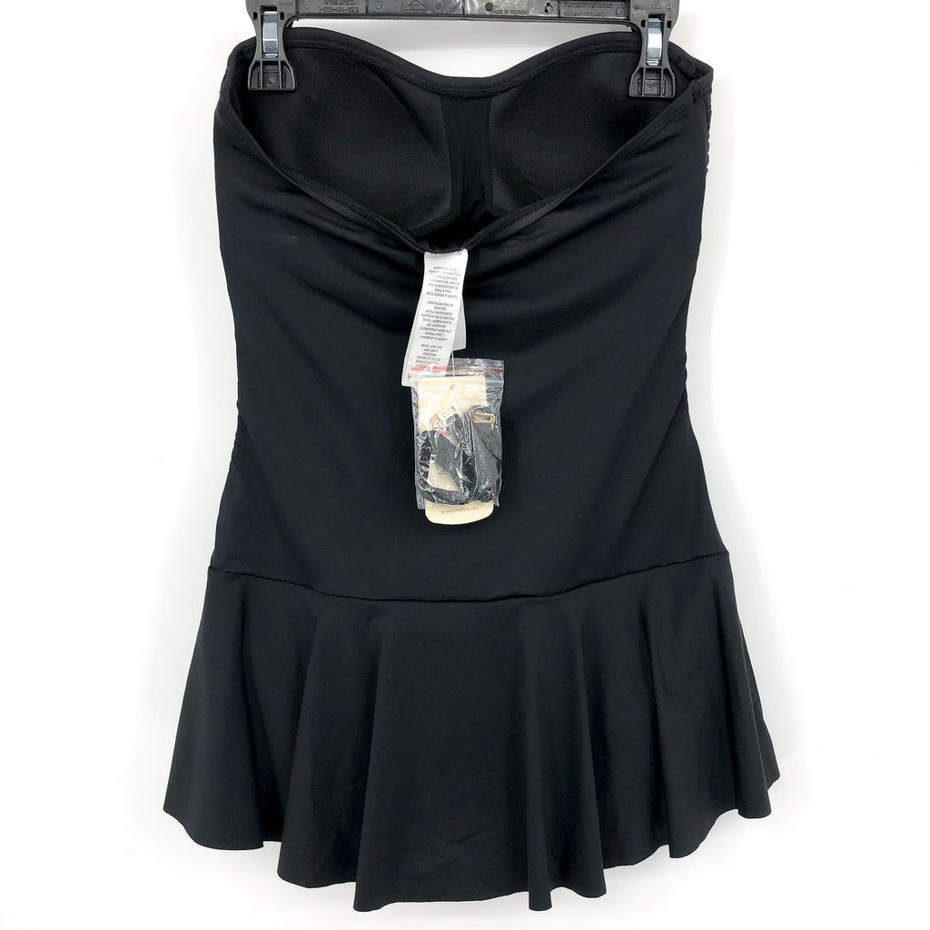 TOMMY BAHAMA Women's Pearl Bandeau Swim Dress Size 8 Black UPF 50 NWT