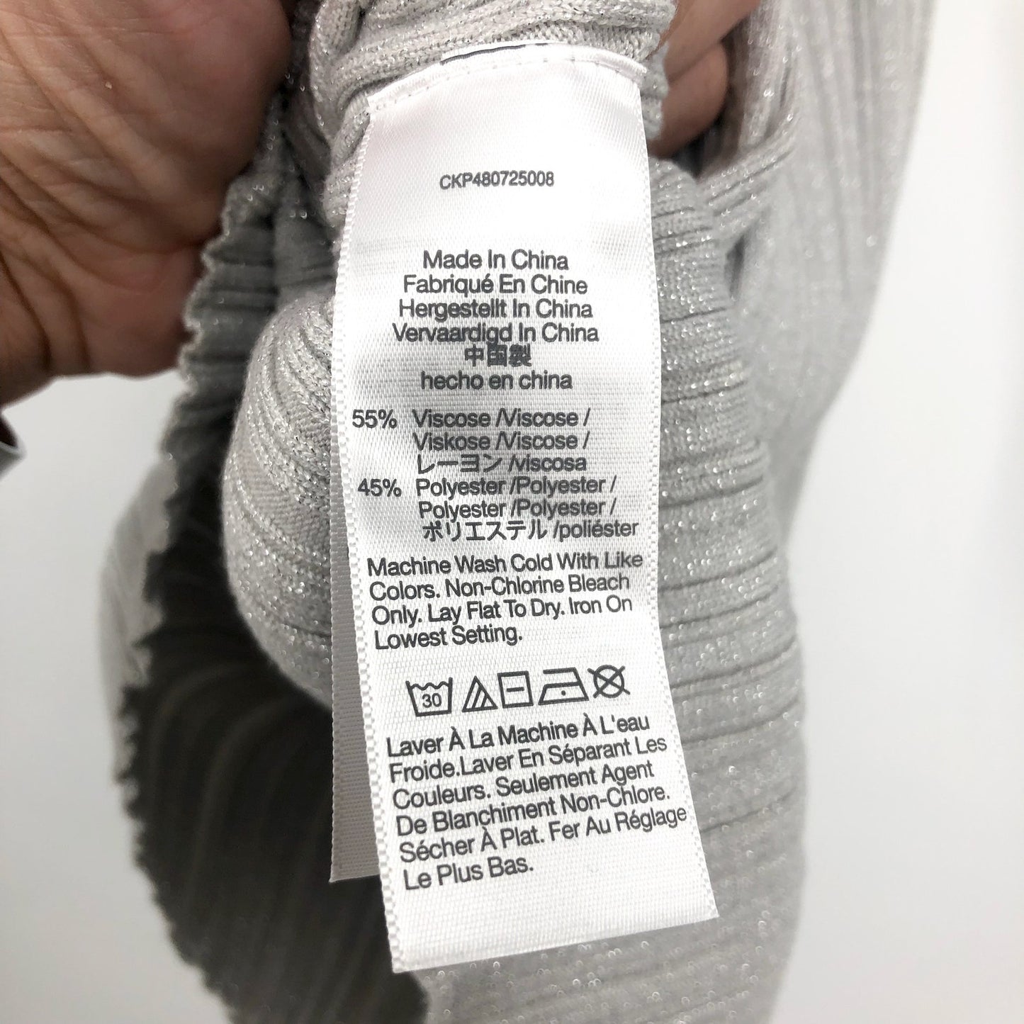 MADEWELL Signature Shimmer Cutaway Sweater Tank Small Silver Vapor Knit NWT