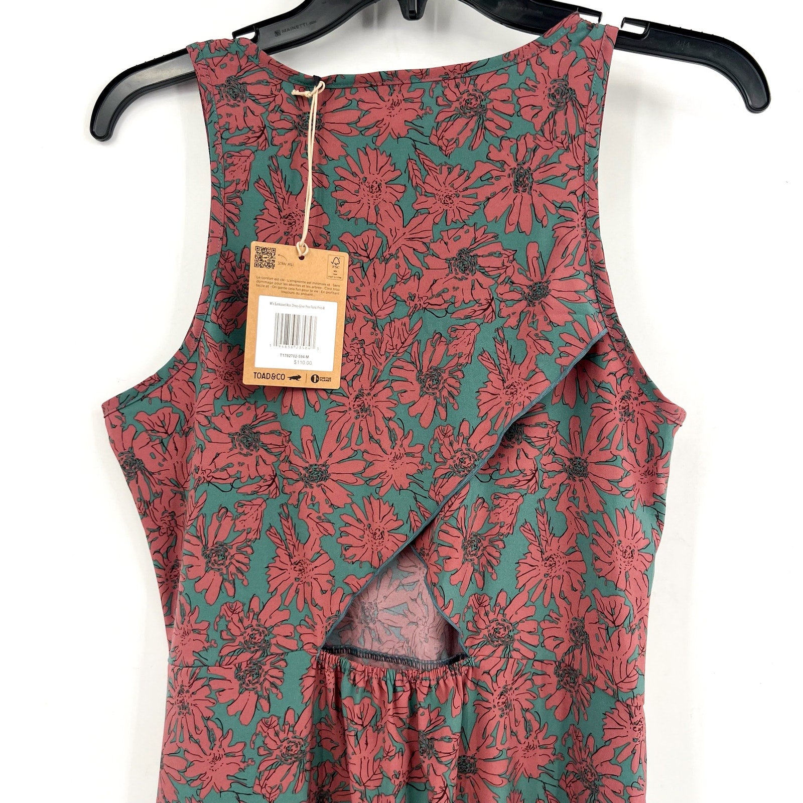 TOAD & CO Women's Sunkissed Maxi Dress Medium Pink Gray Sleeveless UPF NWT
