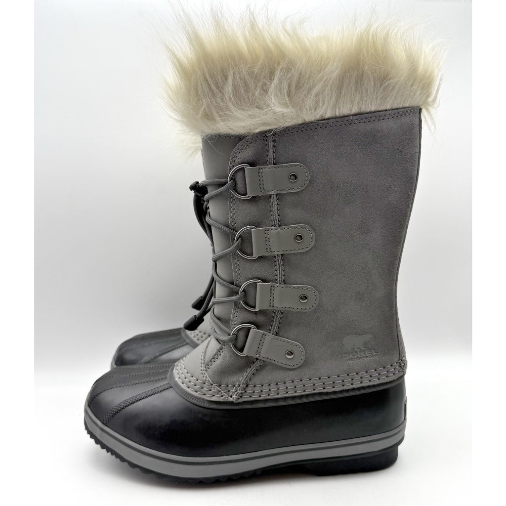 Sorel Kids Joan of Arc Duck Boots US 6 EU 38 Gray Brown Waterproof Snow NIB