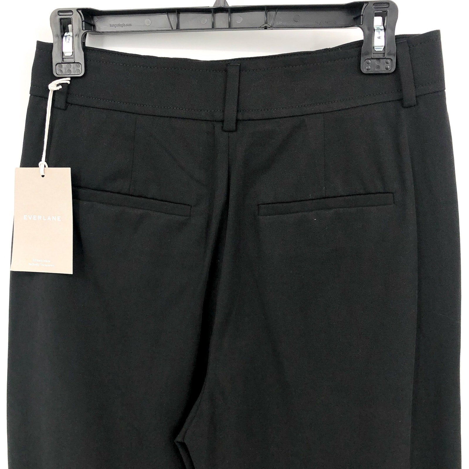 EVERLANE Women's Way High Draper Tapered Pant Size 4 Black Tencel NWT