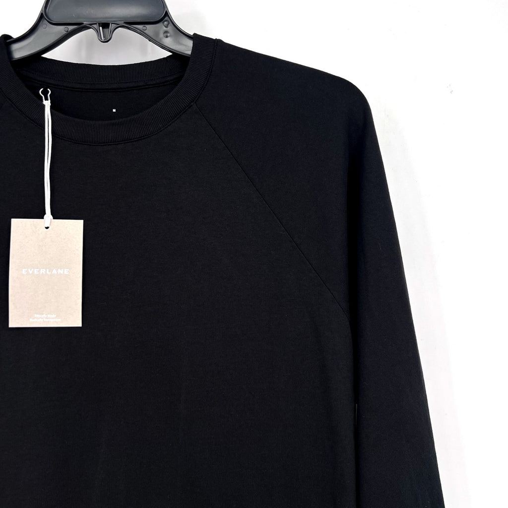 EVERLANE Men's The Premium-Weight Long-Sleeve Crew T-Shirt Medium Black NWT