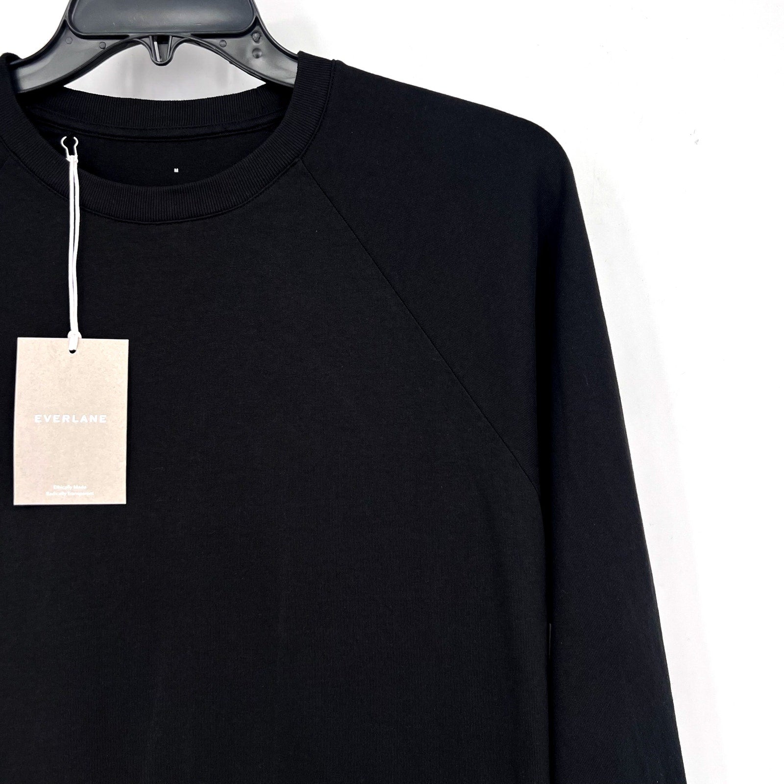 EVERLANE Men's The Premium-Weight Long-Sleeve Crew T-Shirt Medium Black NWT