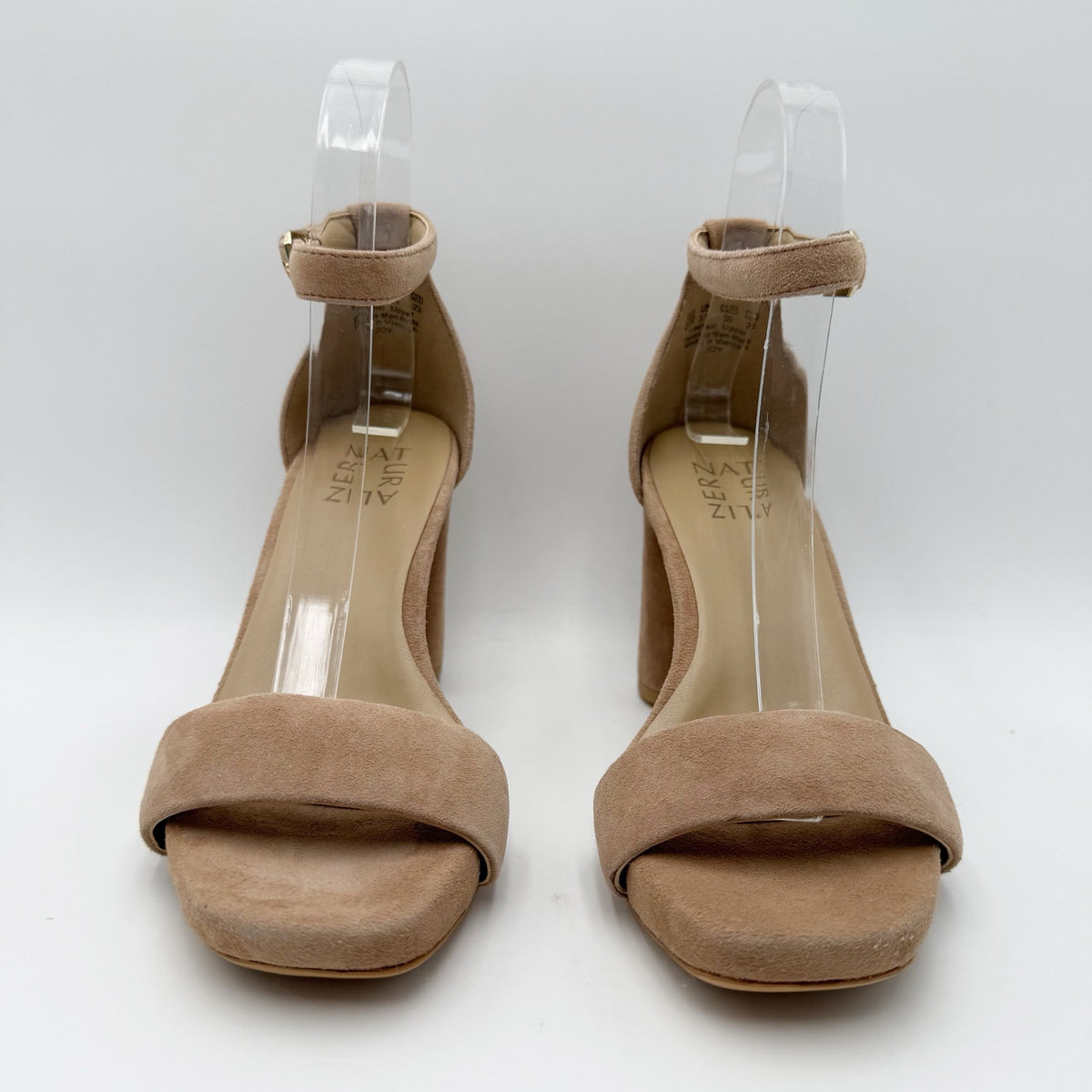 Naturalizer Womens Joy Heeled Dress Sandals Size 6 Wide Tan Suede NWOB