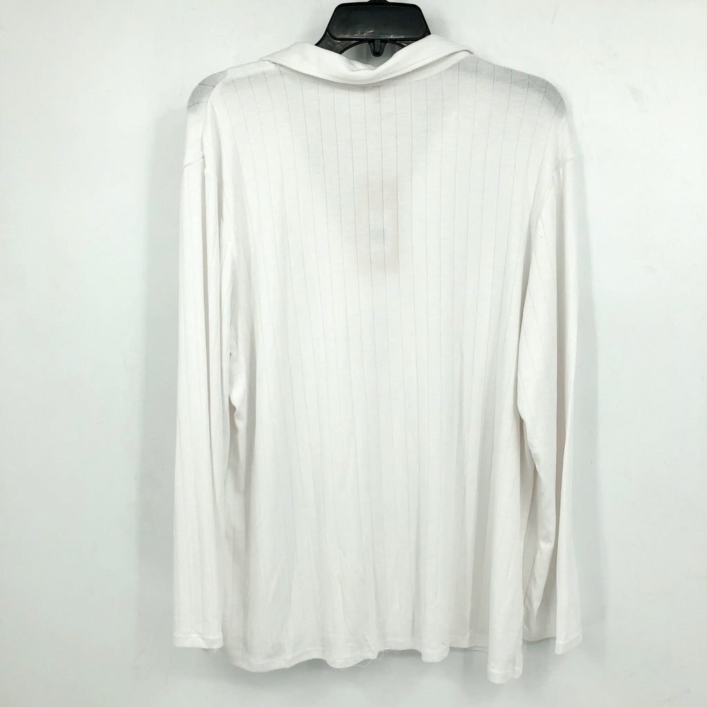 EBERJEY Women's Gisele Rib Long PJ Set Large White TENCEL Modal NWT