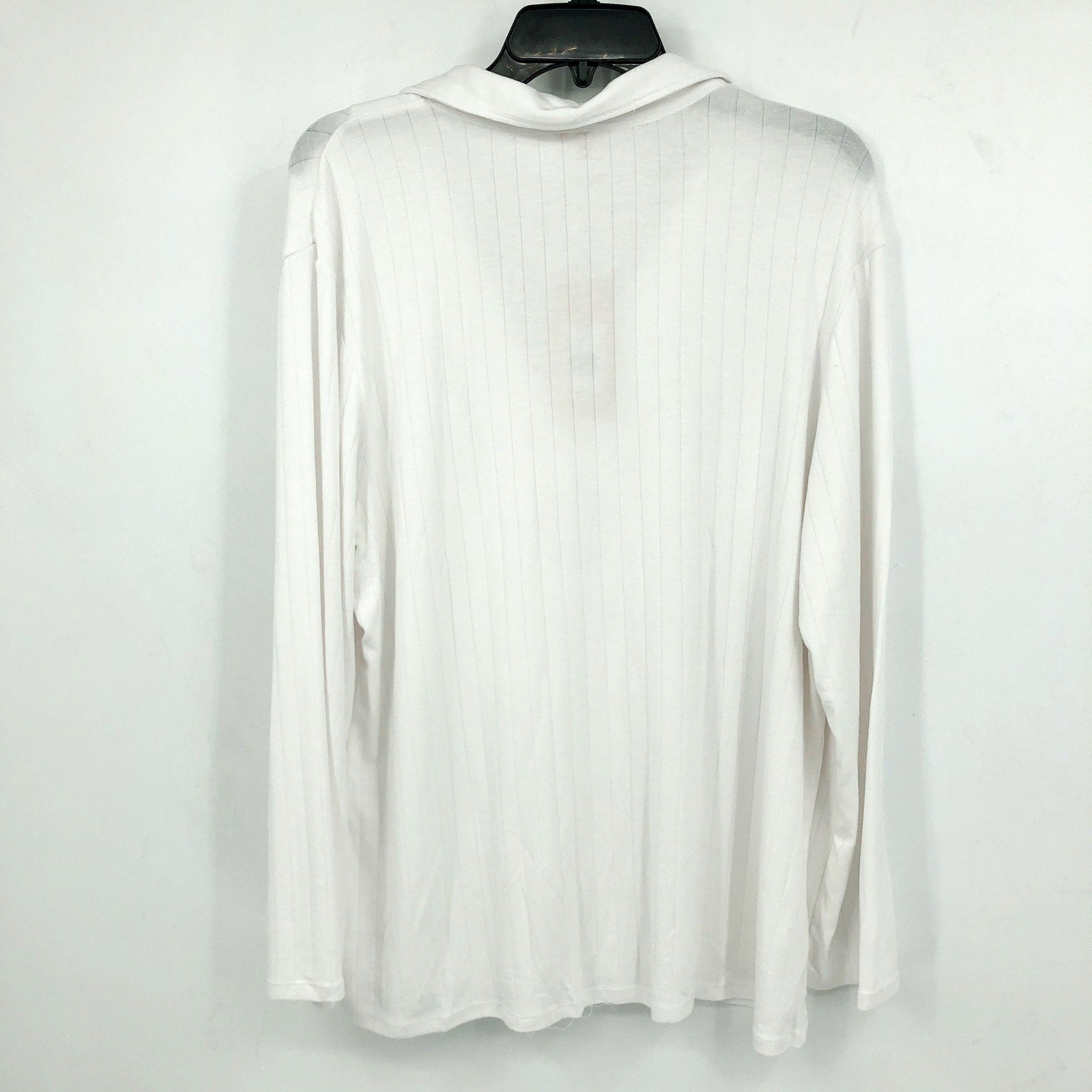 EBERJEY Women's Gisele Rib Long PJ Set Large White TENCEL Modal NWT