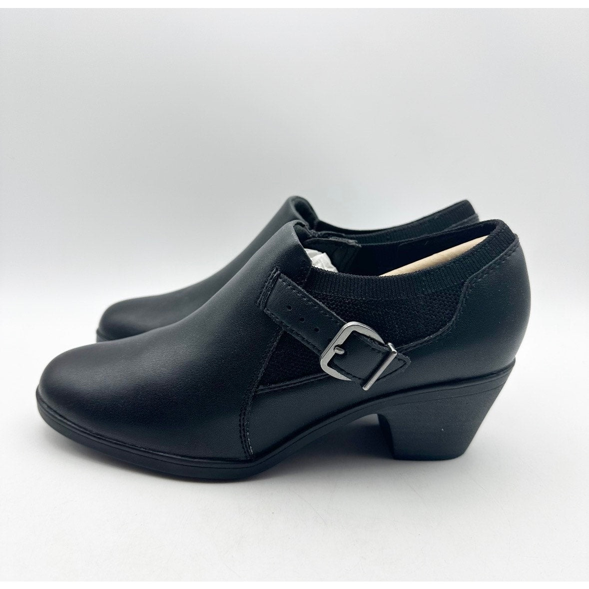 Clarks Women's Emily 2 Darcey Ankle Bootie Size 6 M Black Leather Round Toe NIB