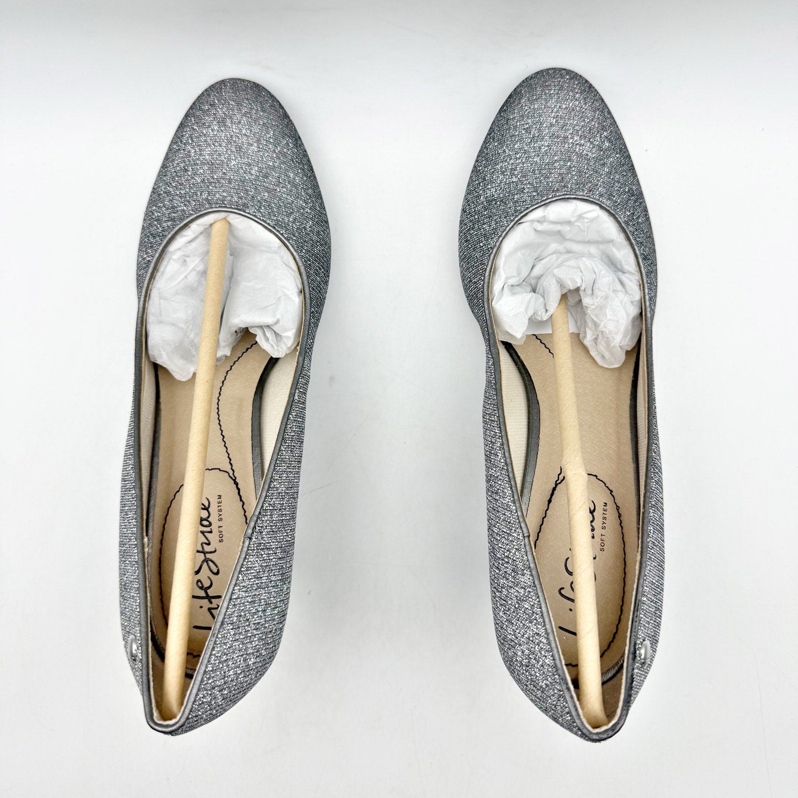 LifeStride Womens Parigi Pumps US 7.5 M EU 38 Silver Metallic Heels NIB