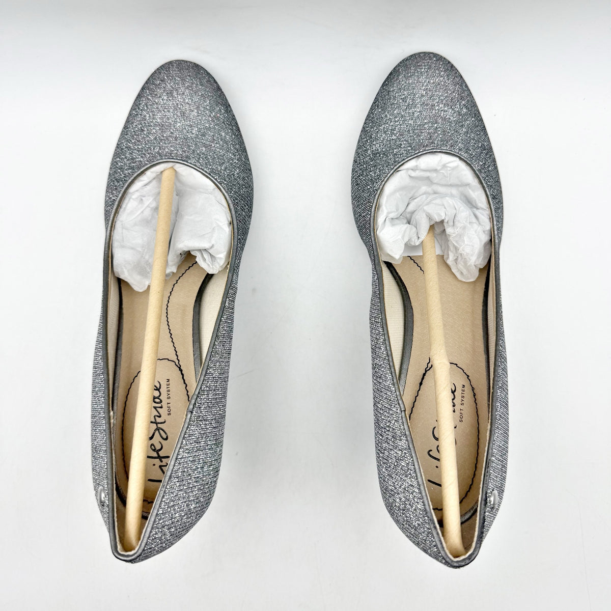 LifeStride Womens Parigi Pumps Size 7.5 Silver Metallic Heels NIB