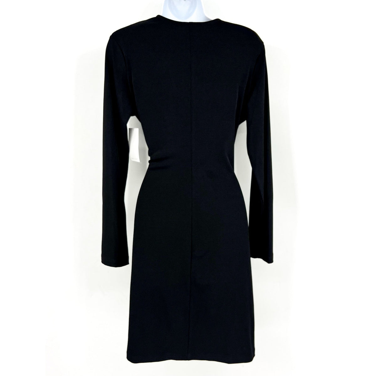 KAREN KANE Women's Twist Front Dress Large Black Stretch Long Sleeve NWT