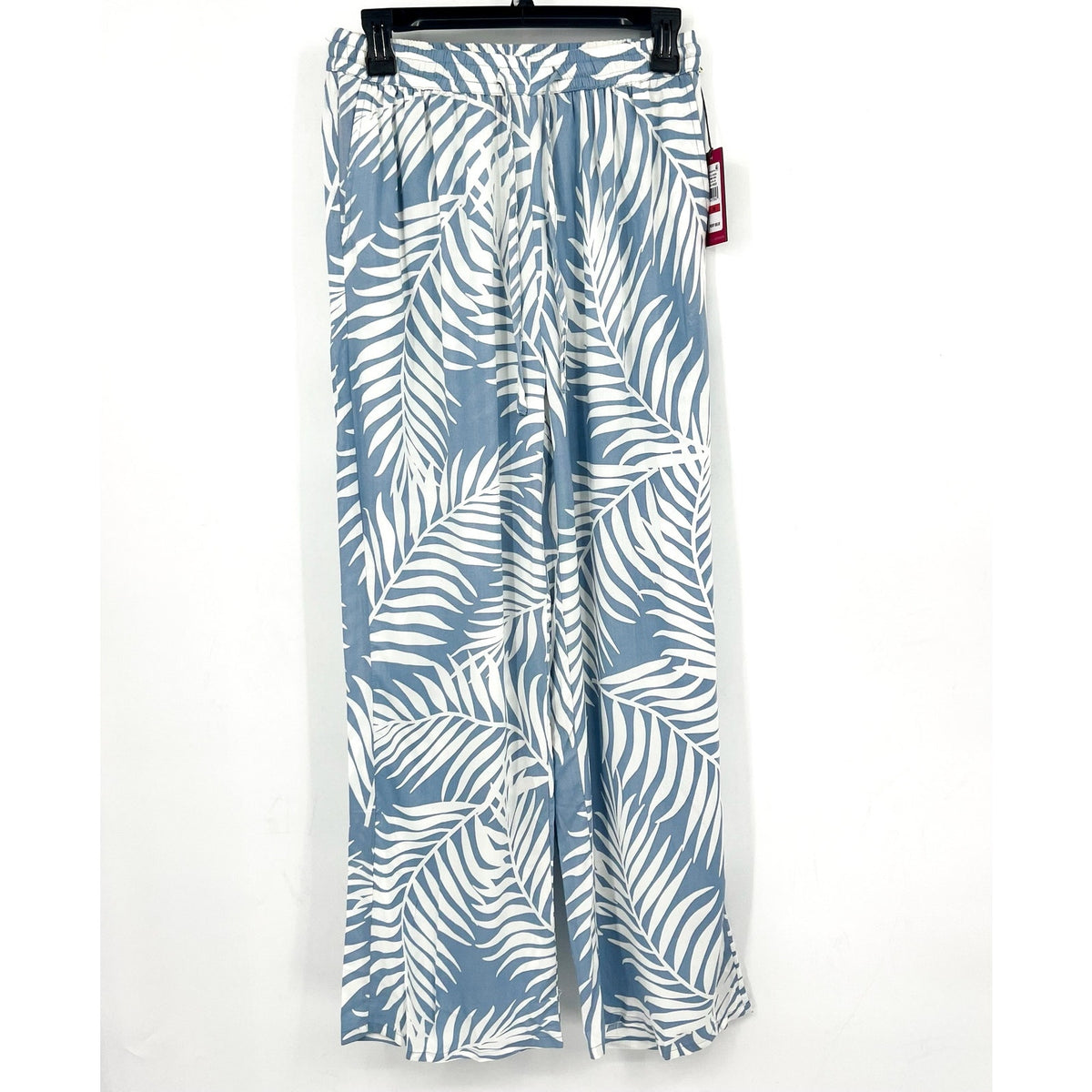 VINCE CAMUTO Women's Wide Leg Print Pants XS Blue White Pull On Lake Breeze NWT