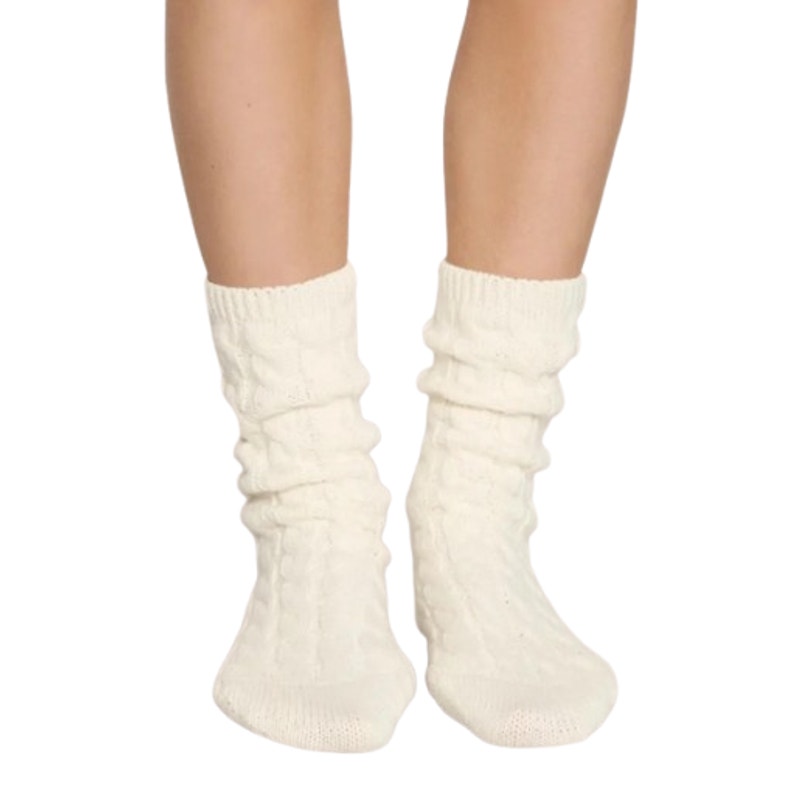 EBERJEY Women's Cozy Slouchy Socks One Size Ivory Short Crew Length NWT