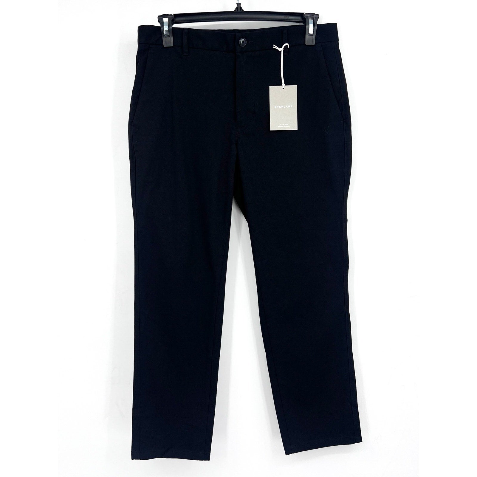 EVERLANE Men's Uniform Performance Chino Pants 34x28 Black Slim Fit NWT