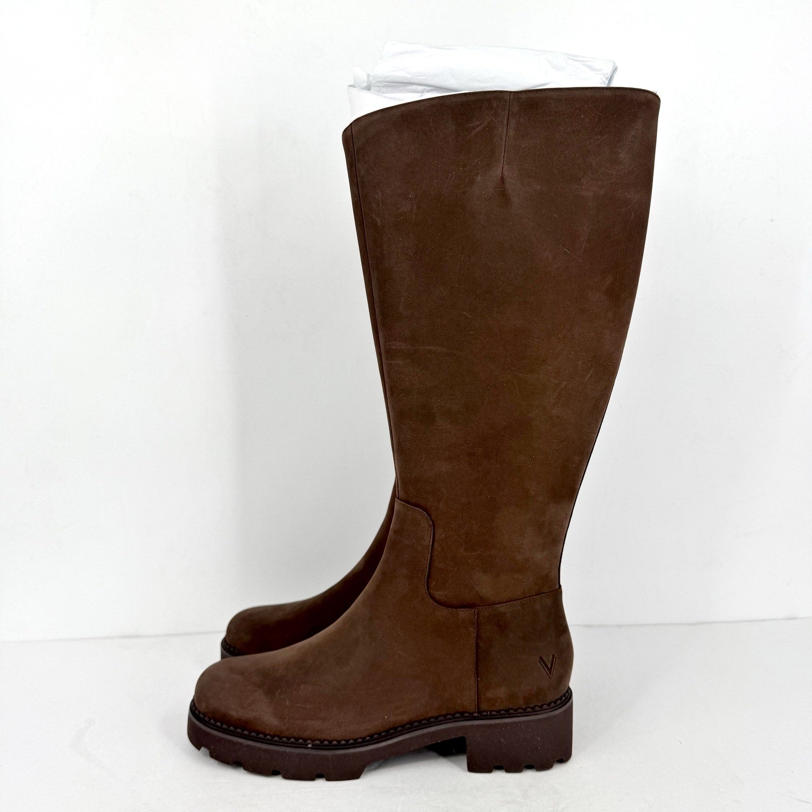 VIONIC Womens Fallbrook Knee High Boots US 8M Wide Calf Brown Leather NWOB