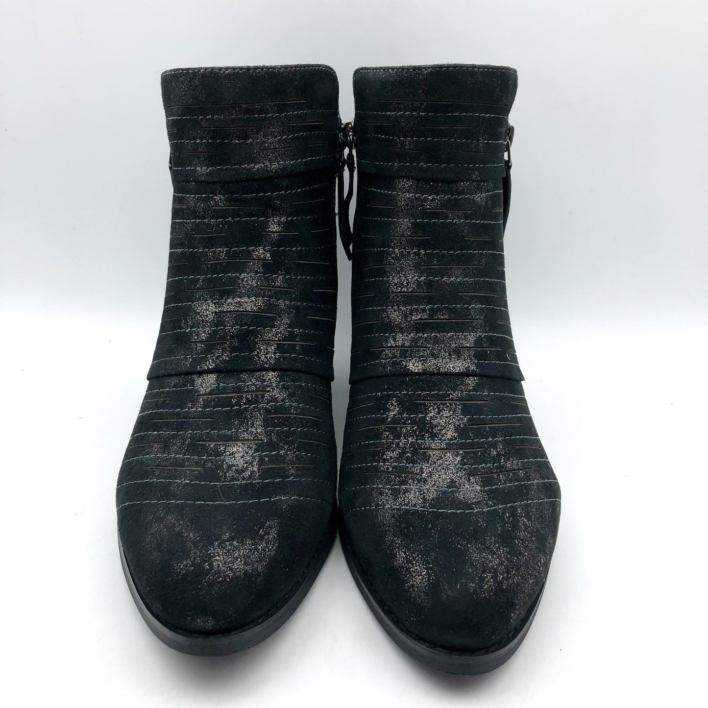 David Tote Womens Bellview Ankle Booties US 10 M Black Antique Suede NIB