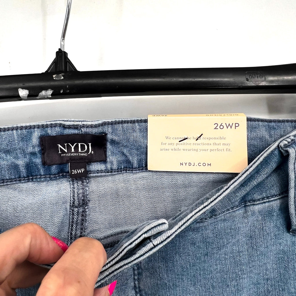NYDJ Womens Margot Girlfriend Jeans Size 26W PETITE Kingston Blue NWT