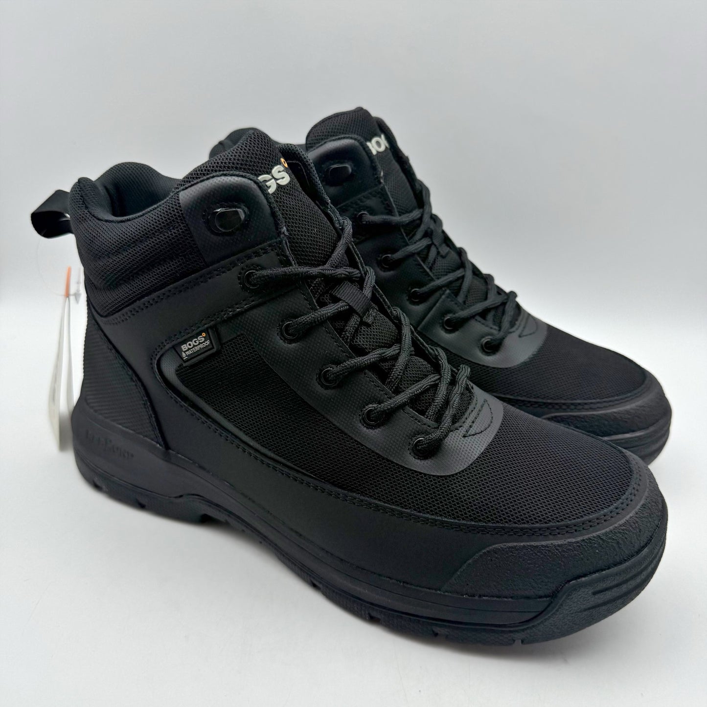 BOGS Mens Shale Glacial Grip Work Boots US 9 EU 42 Black Lace Up Waterproof NWOB