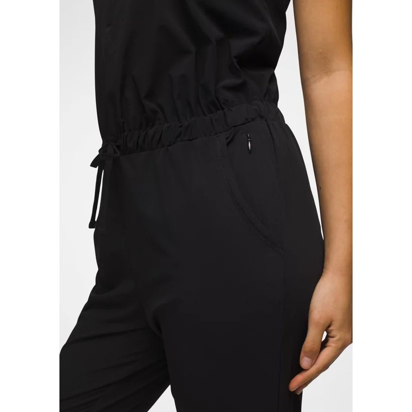 PRANA Women's Railay Jumpsuit Medium Black Sleeveless Wrinkle Resistant UPF NWT