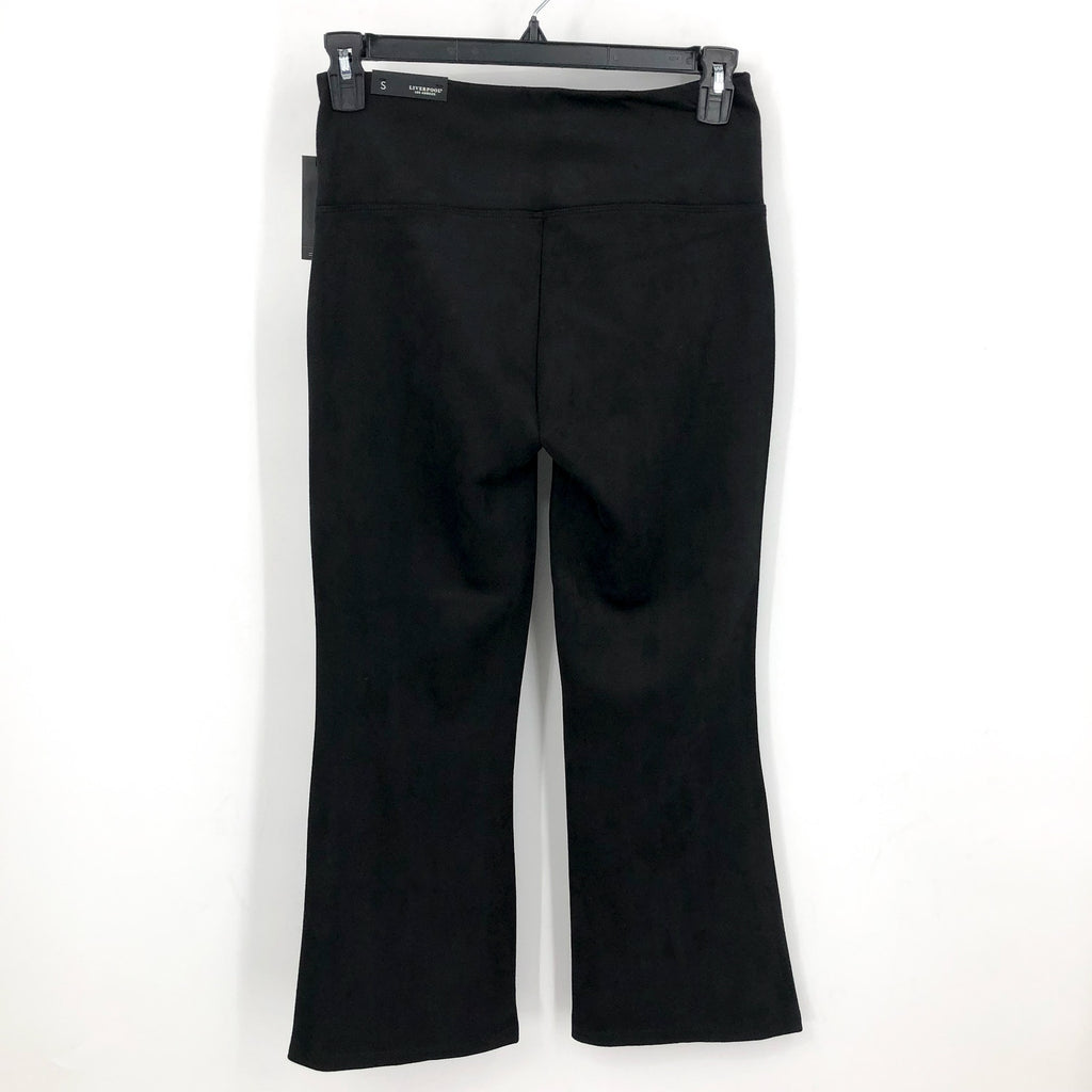 LIVERPOOL Women's Pearl Pull-On Faux Suede Flare Pants Small Black Stretch NWT
