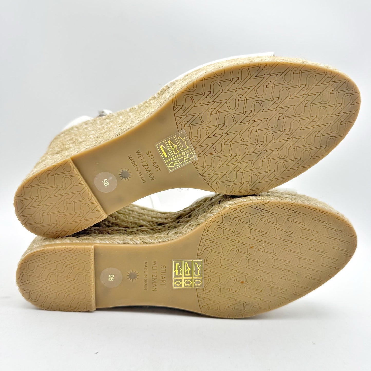 Stuart Weitzman Womens Nudistcurve Espadrille Wedge Sandals US 9 B White NWOB