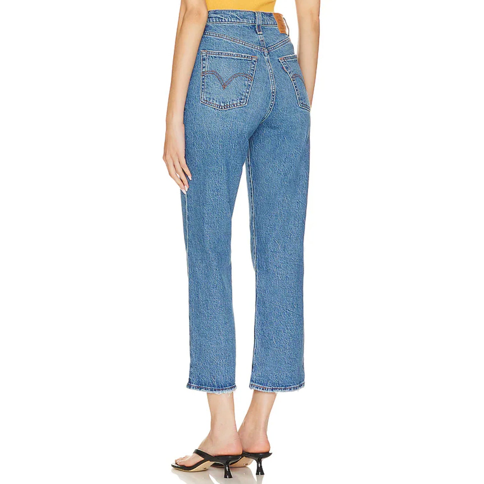 Levi's Womens Ribcage Straight Ankle Jeans 32x27 14 Medium Blue 72693-0177 NWT