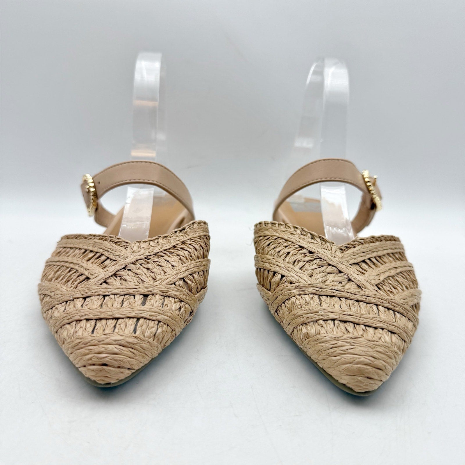 Dolce Vita Womens Domain Flat Mule US 9.5 Tan Natural Raffia Woven NWOB