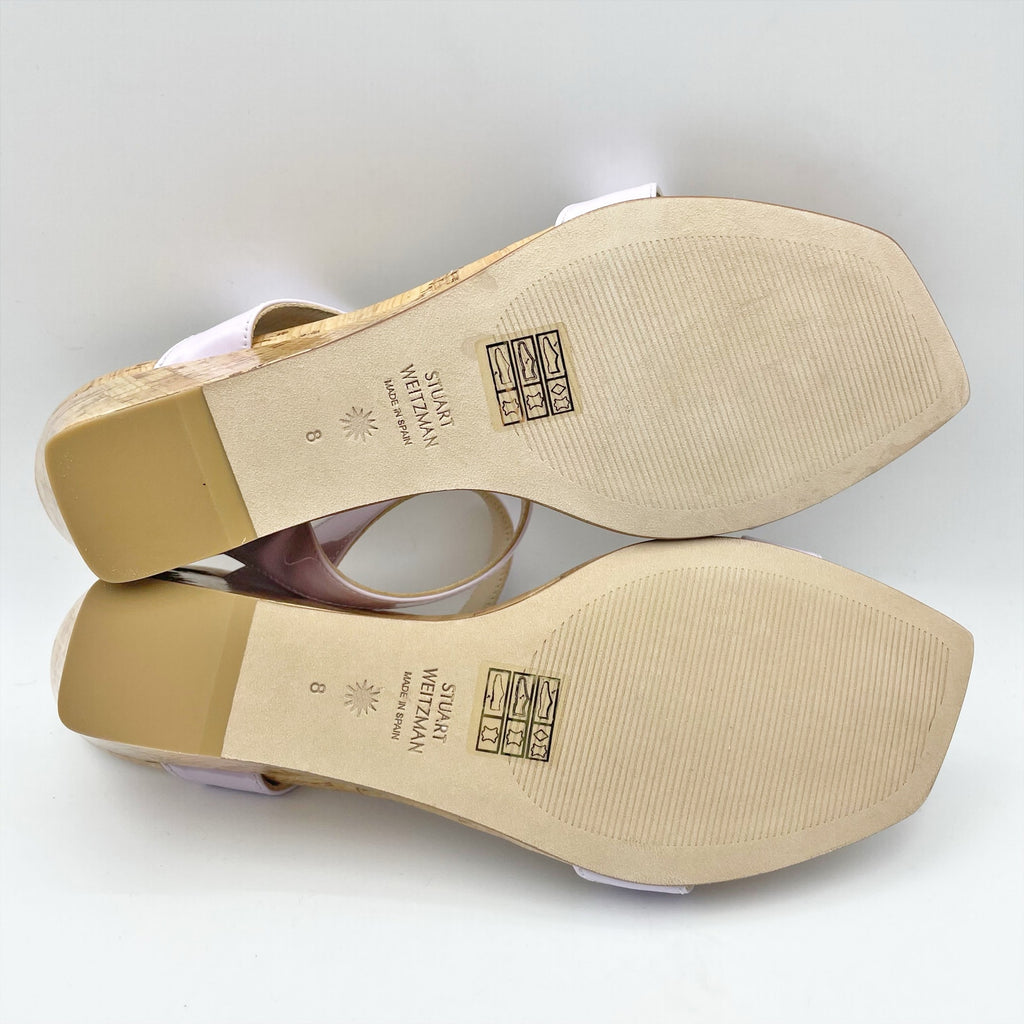Stuart Weitzman Womens Aleena 50 Wedge Sandals Size 8 EU 38.5 Lilac Leather NWOB