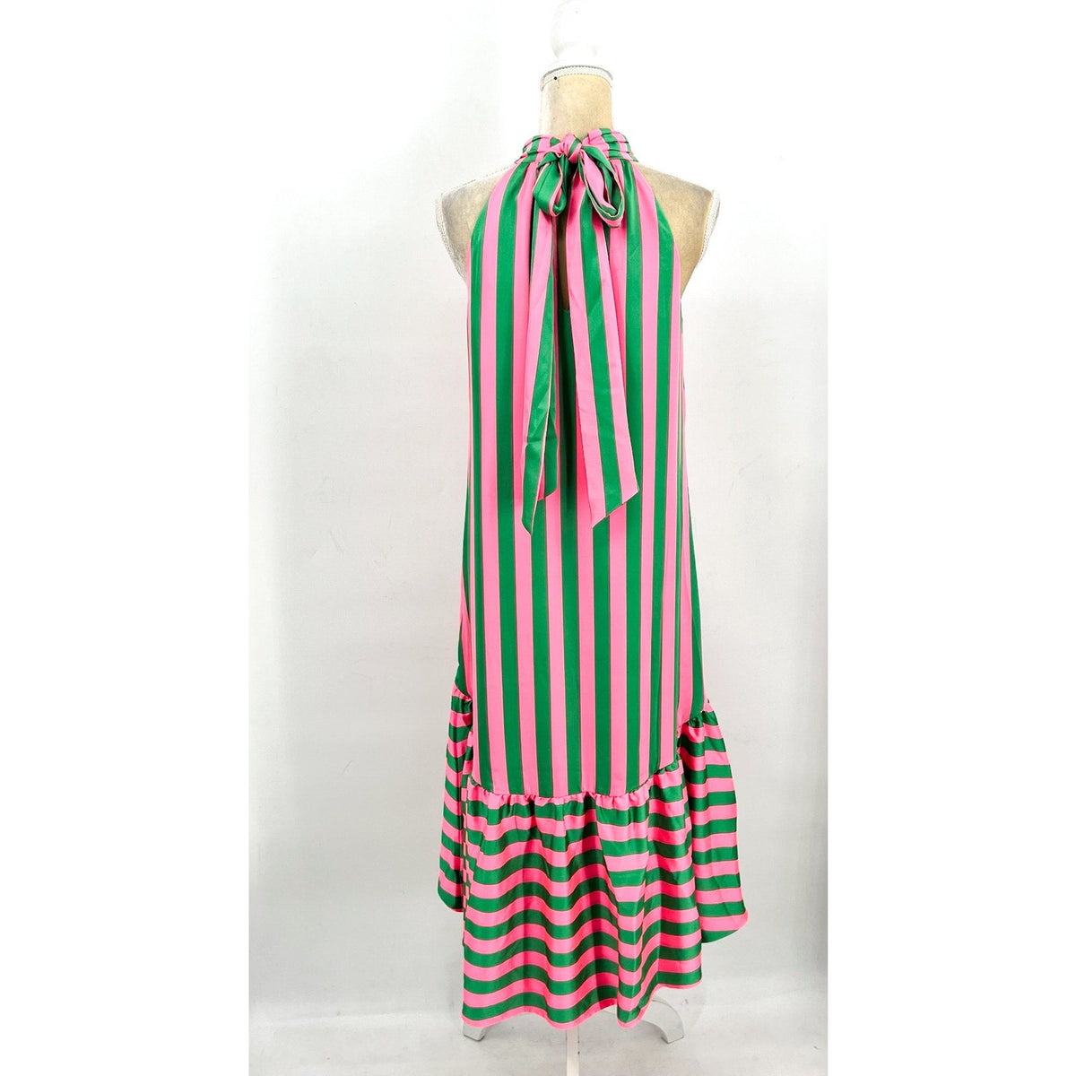 LILLY PULITZER Steph Halter Maxi Dress Size 6 Roxie Pink Green X Wide Stripe NWT