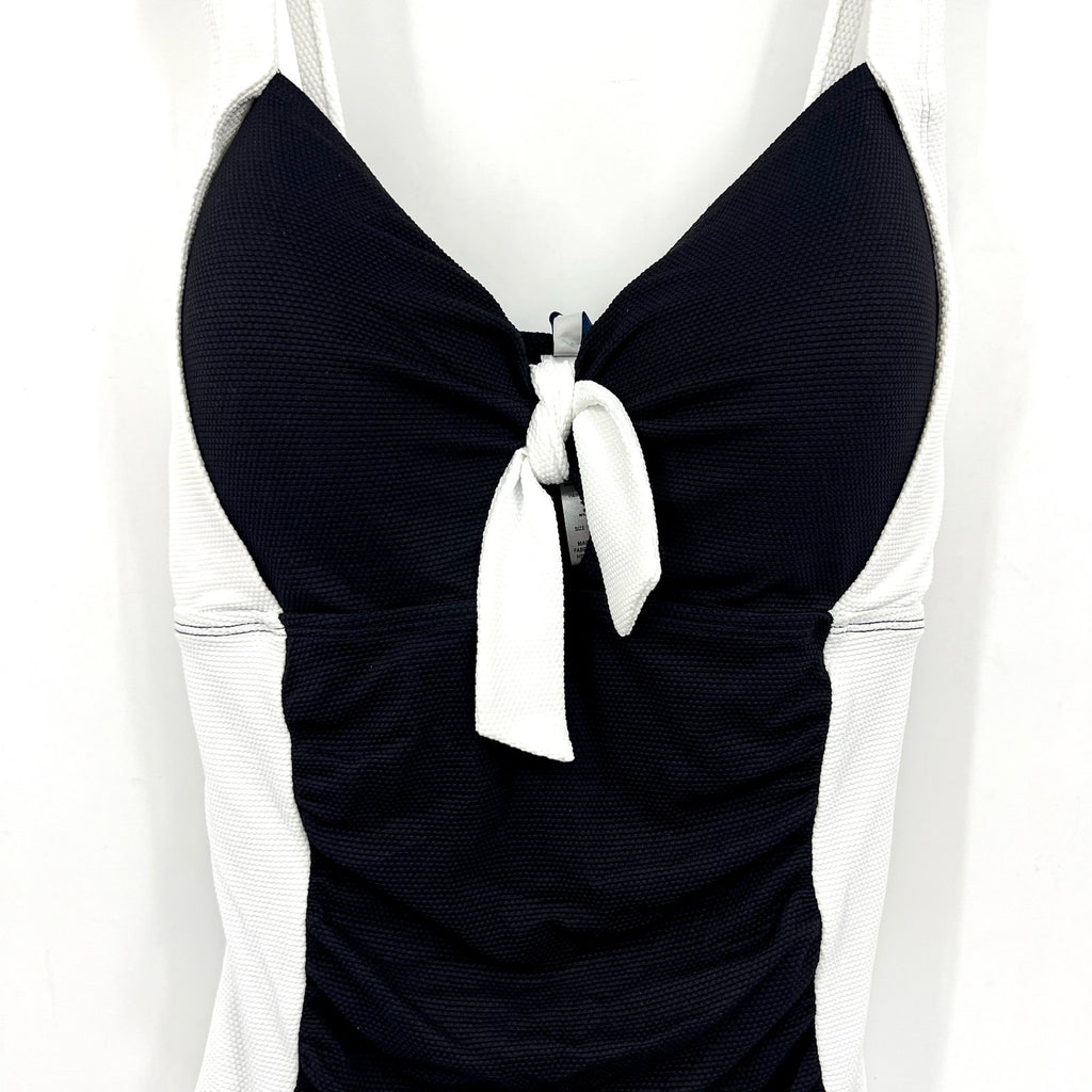 TOMMY BAHAMA Island Cays One-Piece Swimsuit Size 16 White Black Colorblock NWT