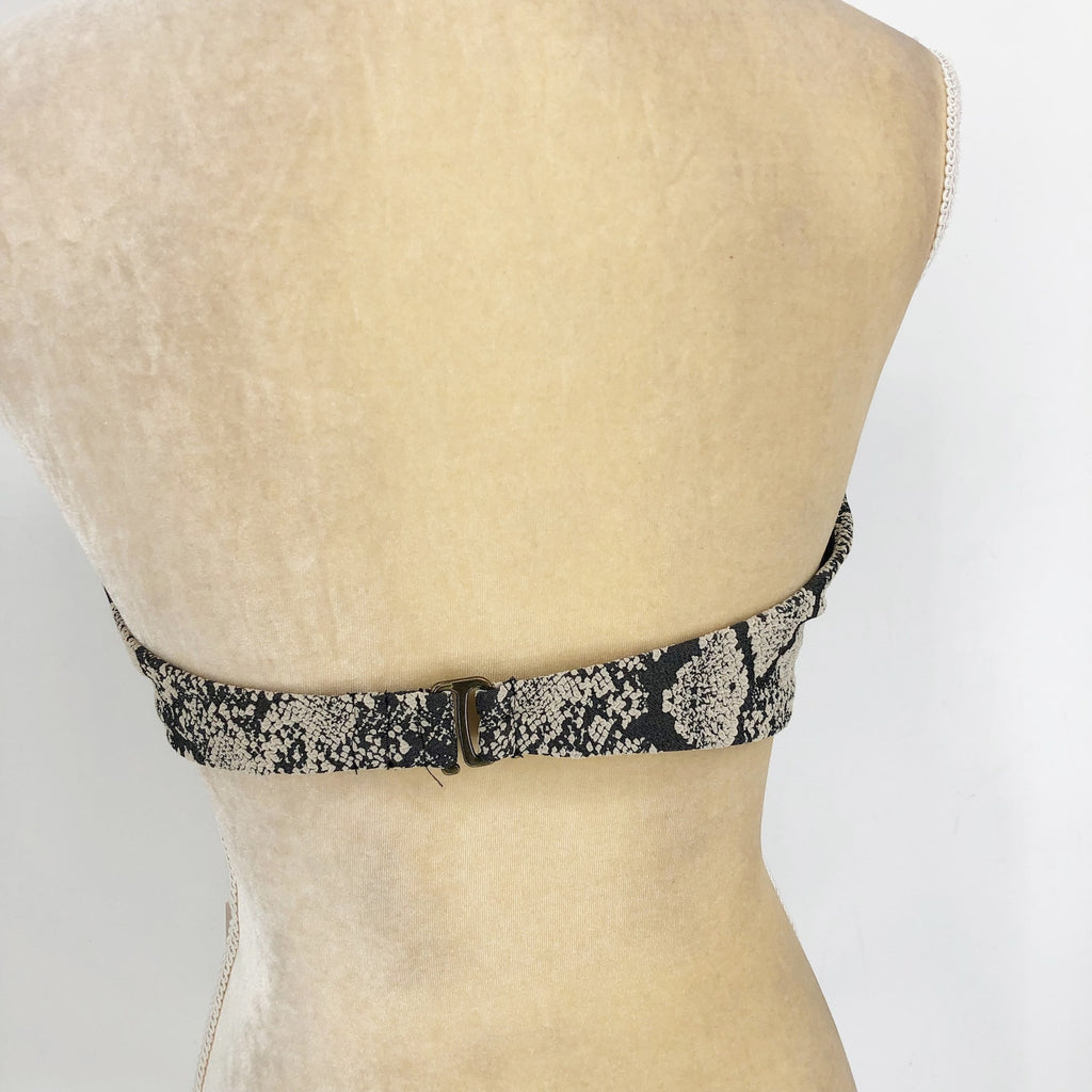 ANDIE SWIM Scala Top Small Snake Print Black Cream Strapless