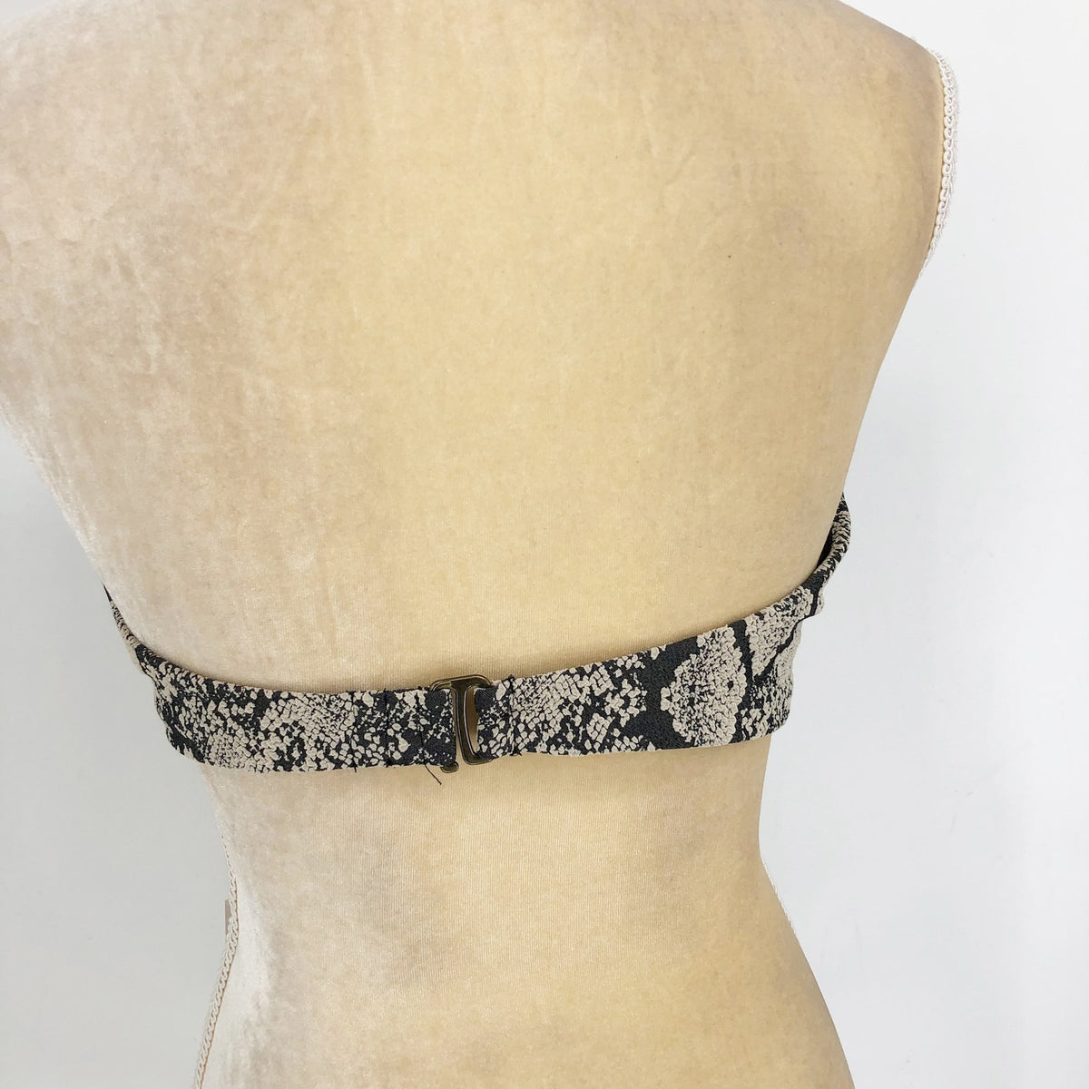 ANDIE SWIM Scala Top Small Snake Print Black Cream Strapless