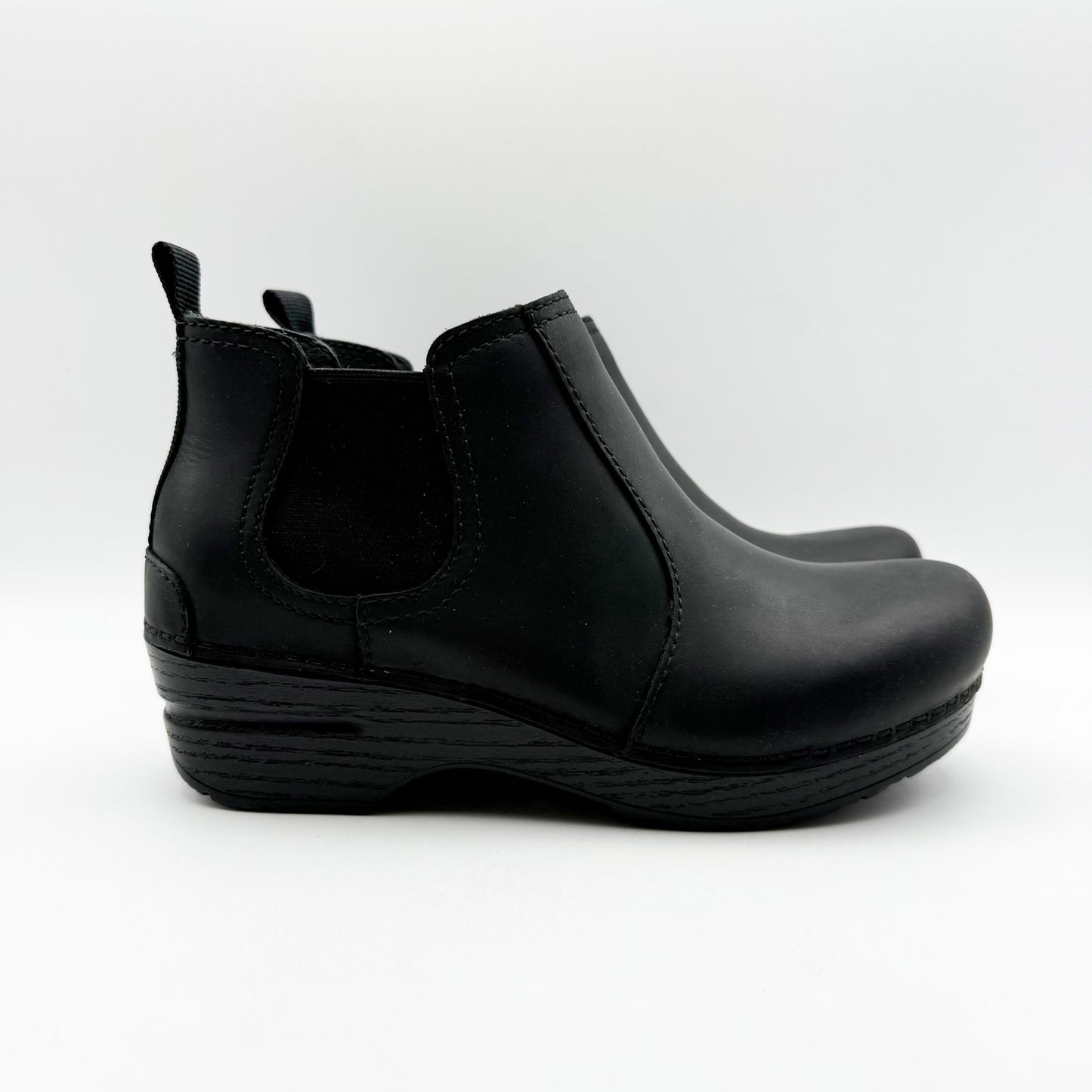 Dansko Womens Frankie Bootie EU Size 36 US 5.5-6 Black Leather Ankle Slip On NIB