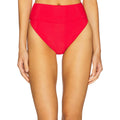 BEACH RIOT Women's Highway Bikini Bottom Medium Red Ribbed Knit NWT