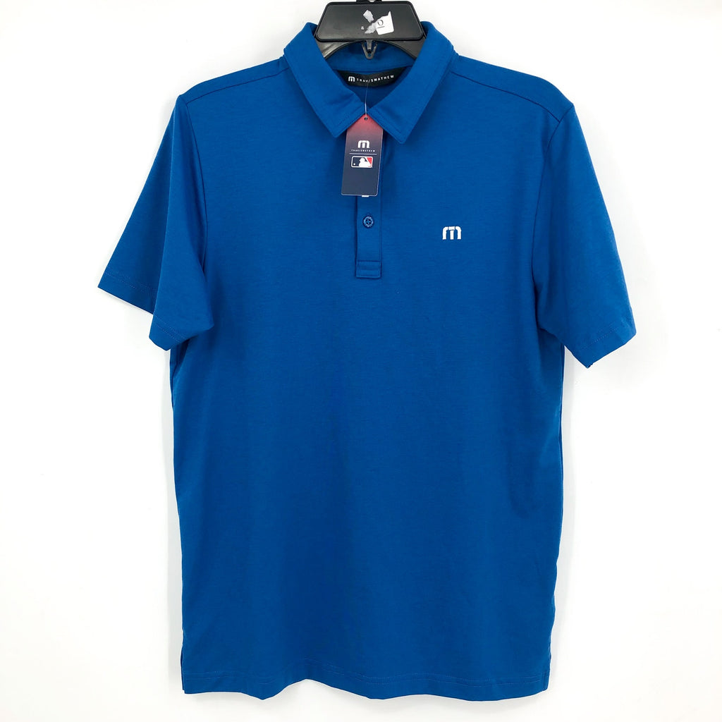 TRAVIS MATHEW Men's Chicago Cubs Club Rules Polo Shirt Small Classic Blue NWT