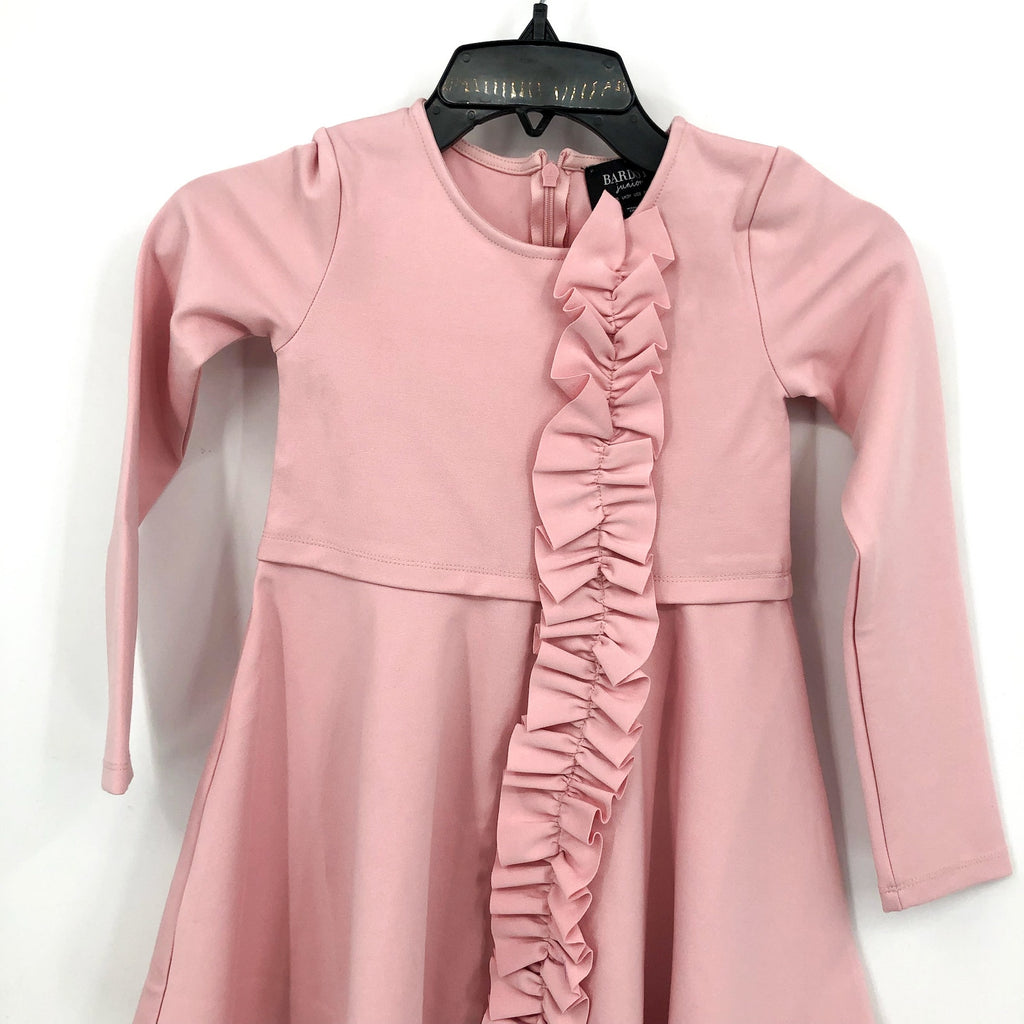 BARDOT JUNIOR Girl's Dasha Ruffle Dress Size 6 Pink Peachskin Long Sleeve NWT